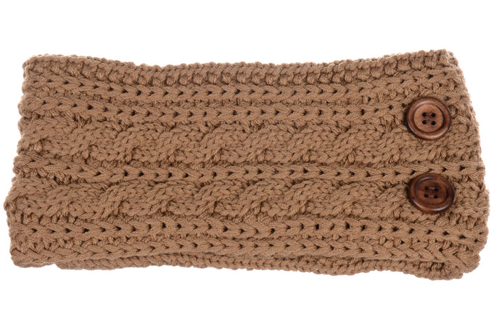 JB710 - One Dozen Cable Knitted Fuzzy Lined Ear Warmer Headband