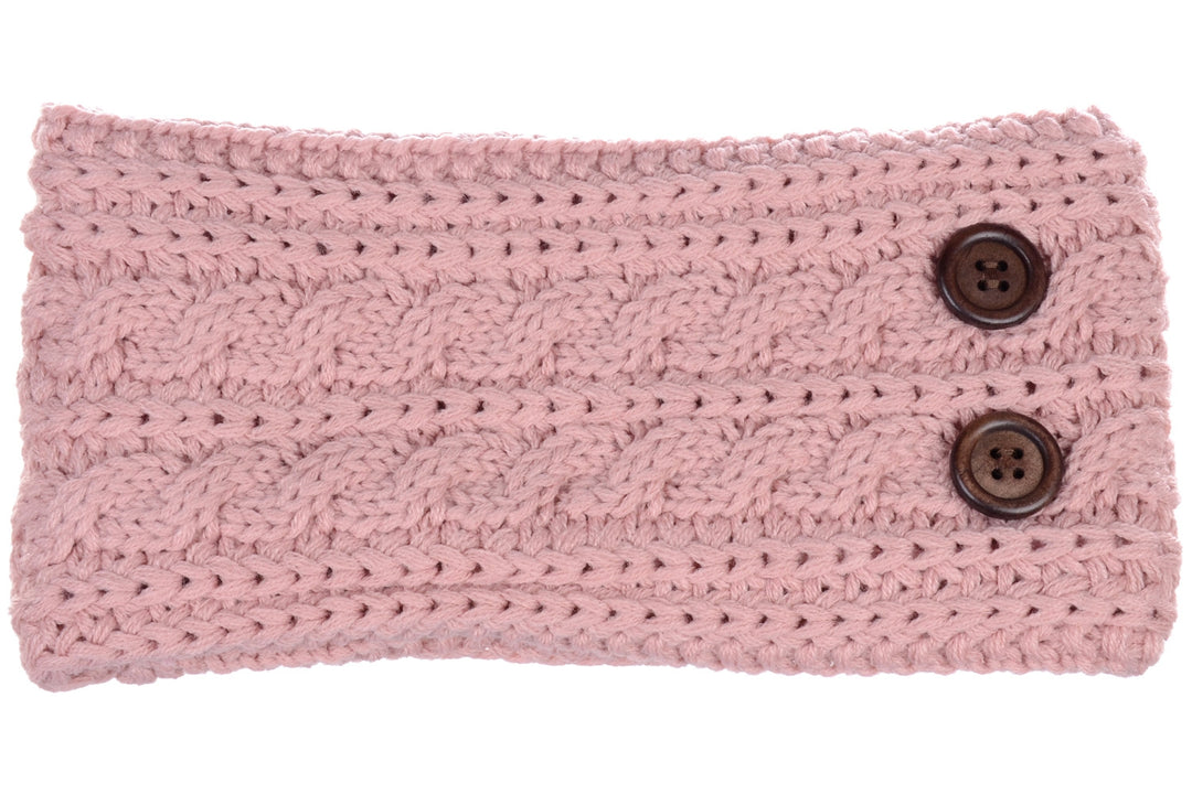 JB710 - One Dozen Cable Knitted Fuzzy Lined Ear Warmer Headband
