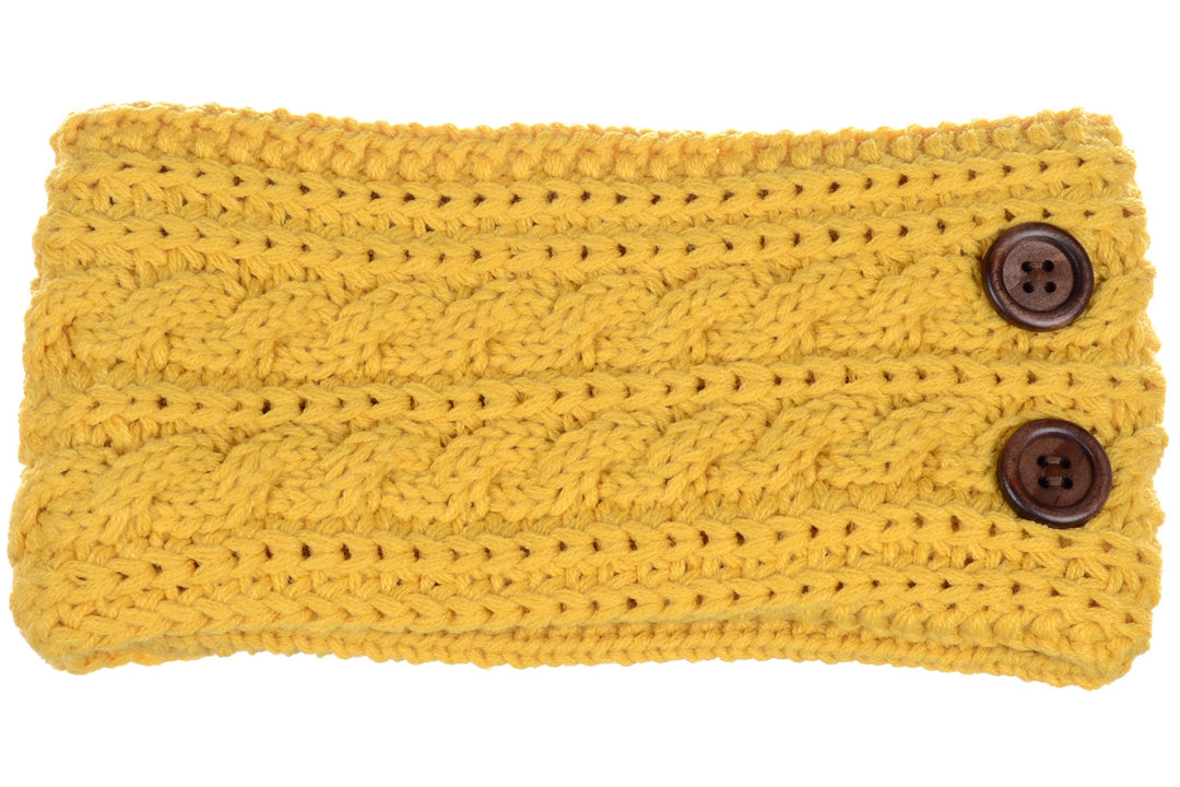 JB710 - One Dozen Cable Knitted Fuzzy Lined Ear Warmer Headband