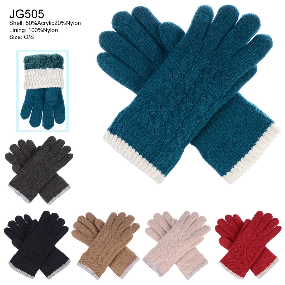 JG505 - One Dozen Ladies Twist Pattern Gloves