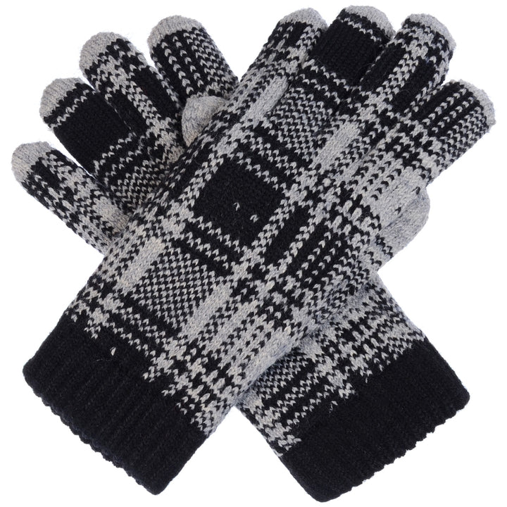 JG506 - One Dozen Ladies Plaid Pattern Soft Inside Fur Lining Gloves