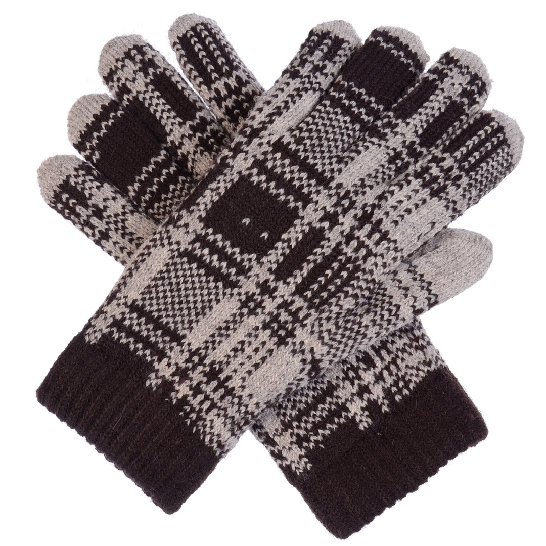 JG506 - One Dozen Ladies Plaid Pattern Soft Inside Fur Lining Gloves
