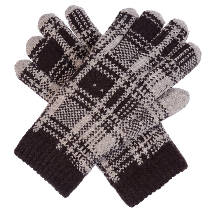 JG506 - One Dozen Ladies Plaid Pattern Soft Inside Fur Lining Gloves