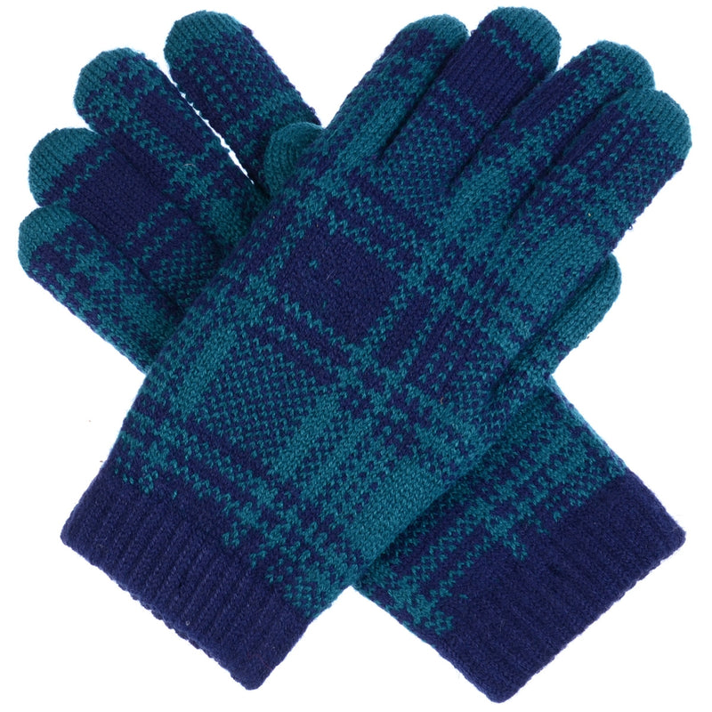JG506 - One Dozen Ladies Plaid Pattern Soft Inside Fur Lining Gloves