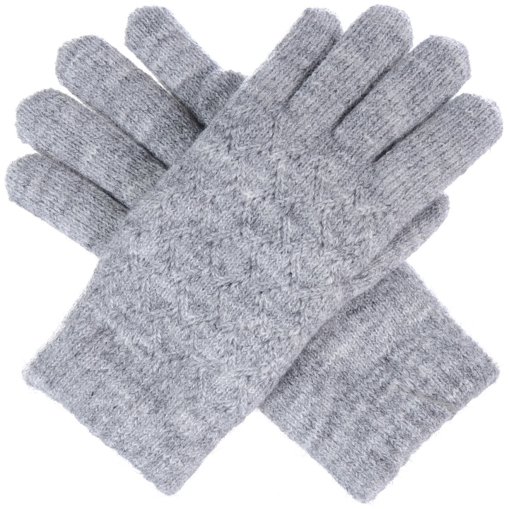 JG507C - One Dozen Ladies Lattice Pattern Soft inside Fur Lining Gloves