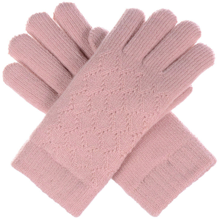 JG507C - One Dozen Ladies Lattice Pattern Soft inside Fur Lining Gloves