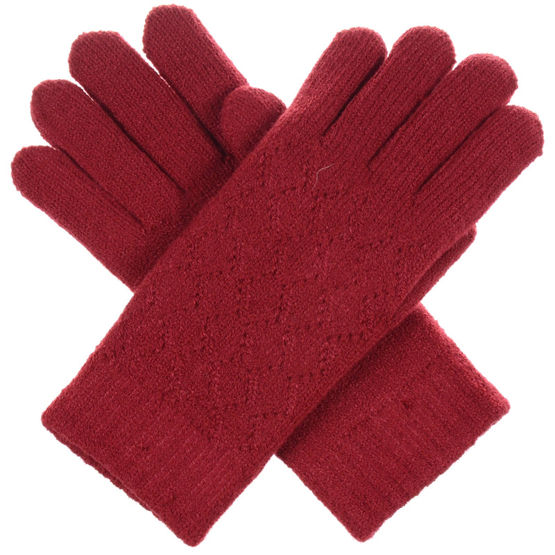 JG507M - One Dozen Ladies Lattice Pattern Soft inside fur lining Gloves