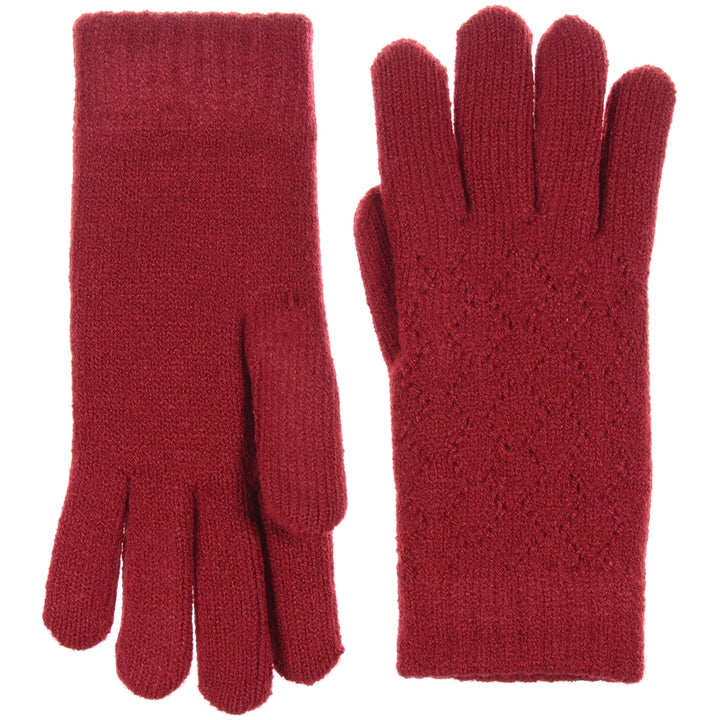 JG507M - One Dozen Ladies Lattice Pattern Soft inside fur lining Gloves