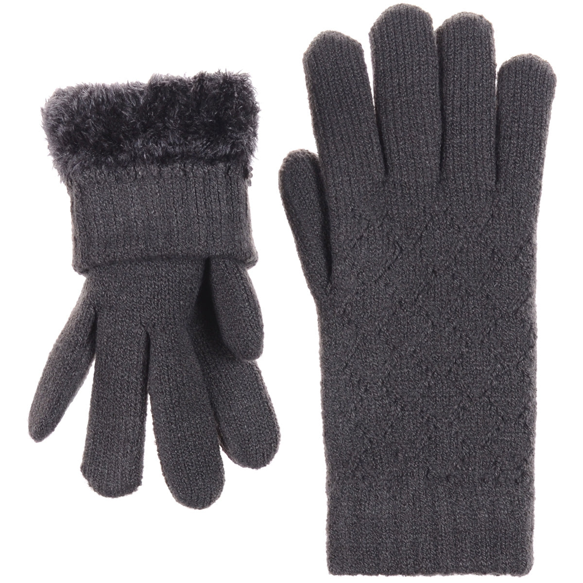 JG507M - One Dozen Ladies Lattice Pattern Soft inside fur lining Gloves