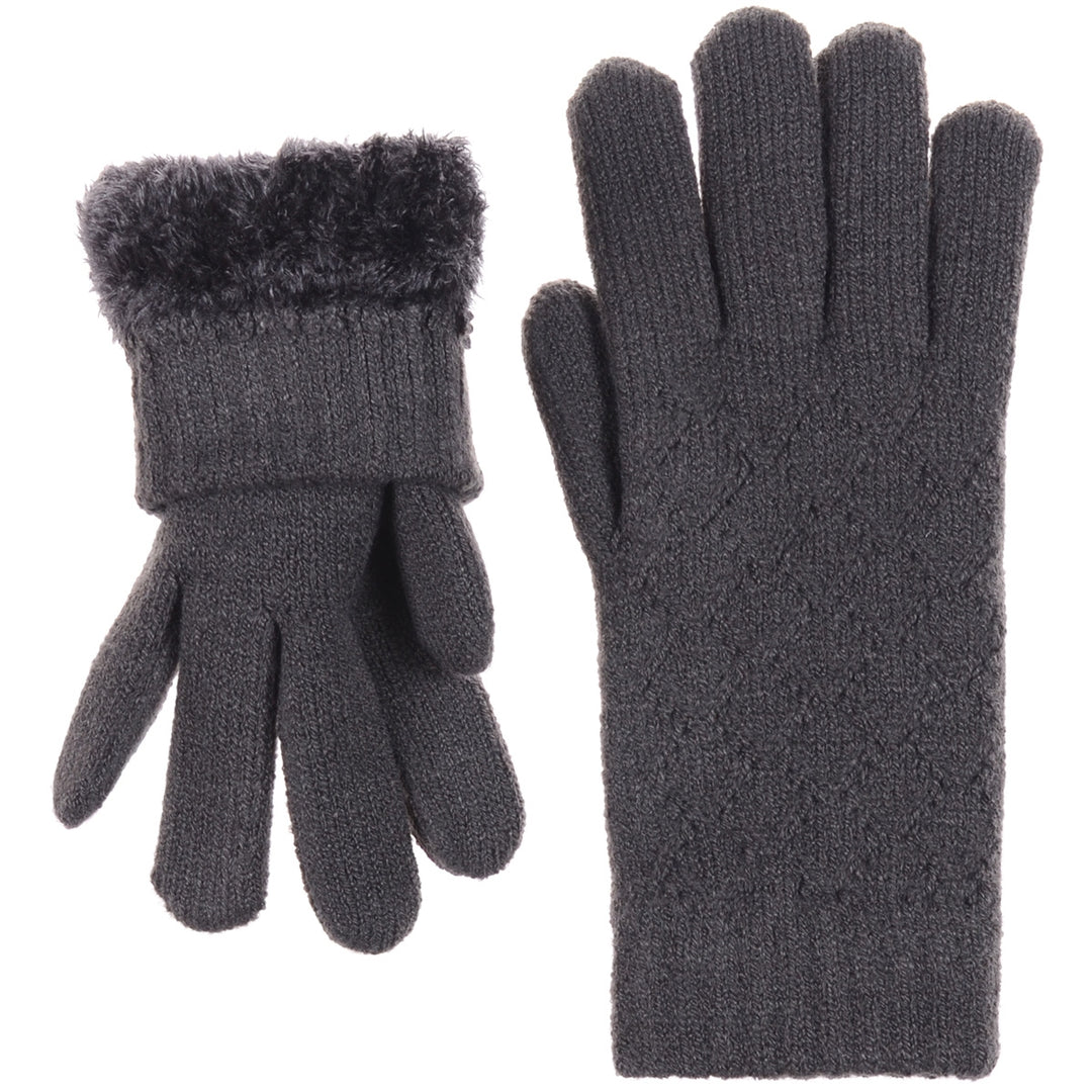 JG507M - One Dozen Ladies Lattice Pattern Soft inside fur lining Gloves