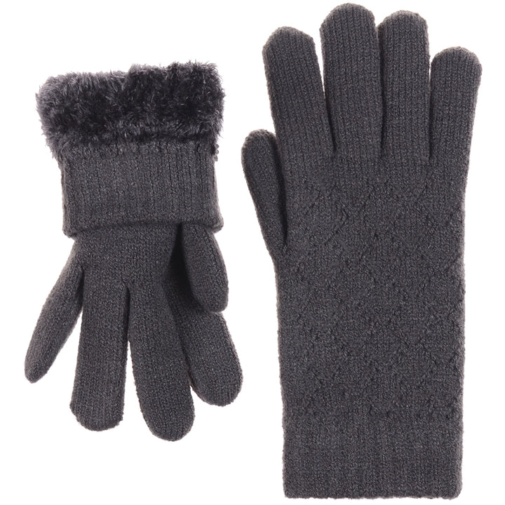 JG507M - One Dozen Ladies Lattice Pattern Soft inside fur lining Gloves