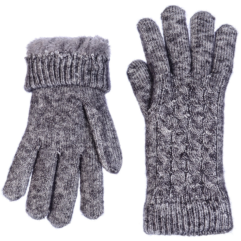 JG509 - One Dozen Ladies Metallic Double Layer Linging Knit Gloves