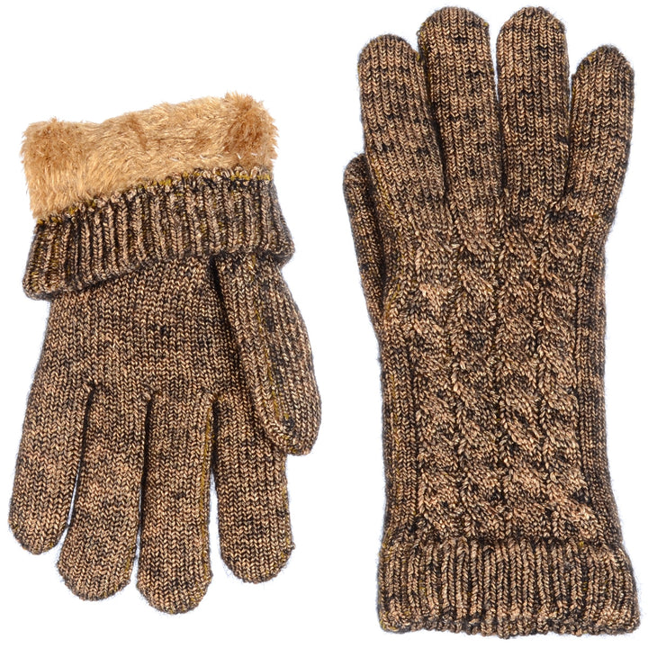 JG509 - One Dozen Ladies Metallic Double Layer Linging Knit Gloves