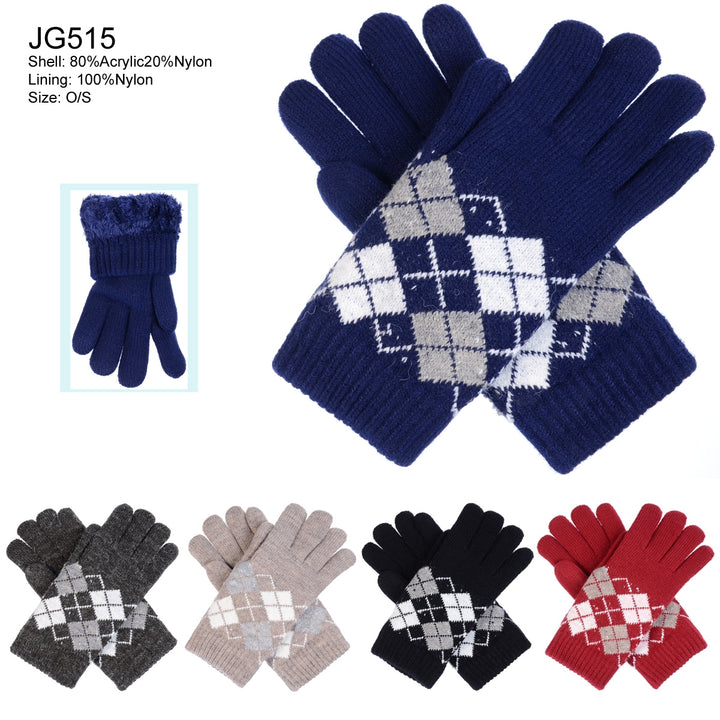 JG515 - One Dozen Ladies Soft Inside Fur Lining Gloves