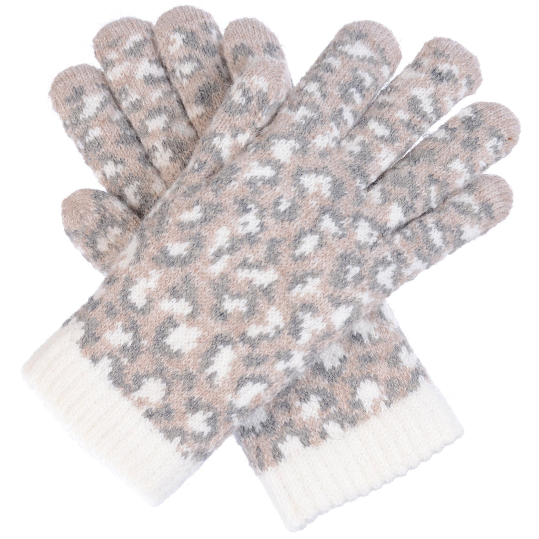 JG517 - One Dozen Ladies Leopard Pattern Soft inside Fur Lining Gloves