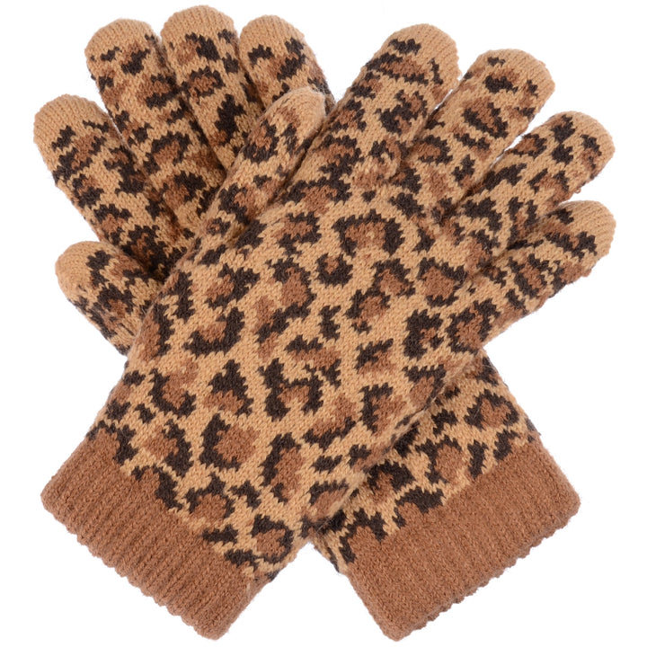 JG517 - One Dozen Ladies Leopard Pattern Soft inside Fur Lining Gloves