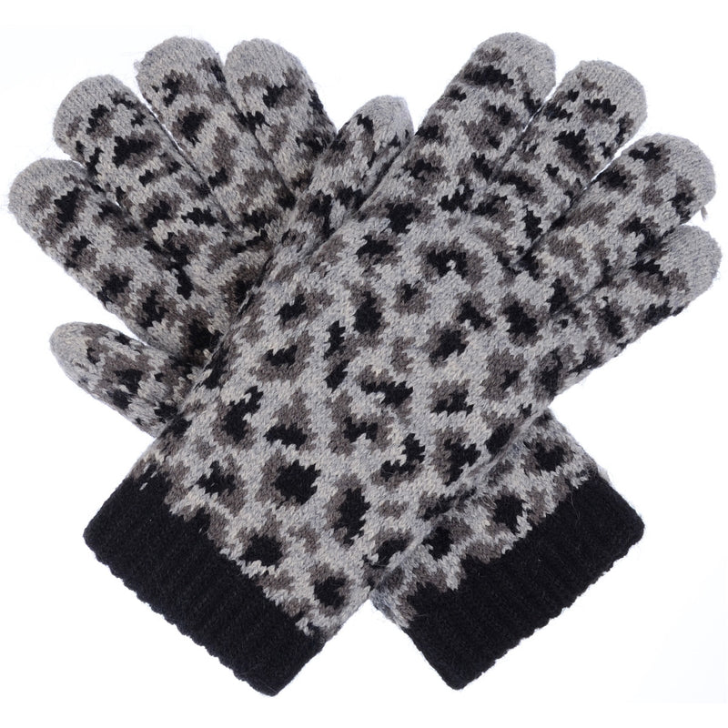 JG517 - One Dozen Ladies Leopard Pattern Soft inside Fur Lining Gloves