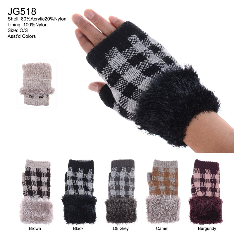 JG518 - One Dozen Ladies Handwarmer Gloves