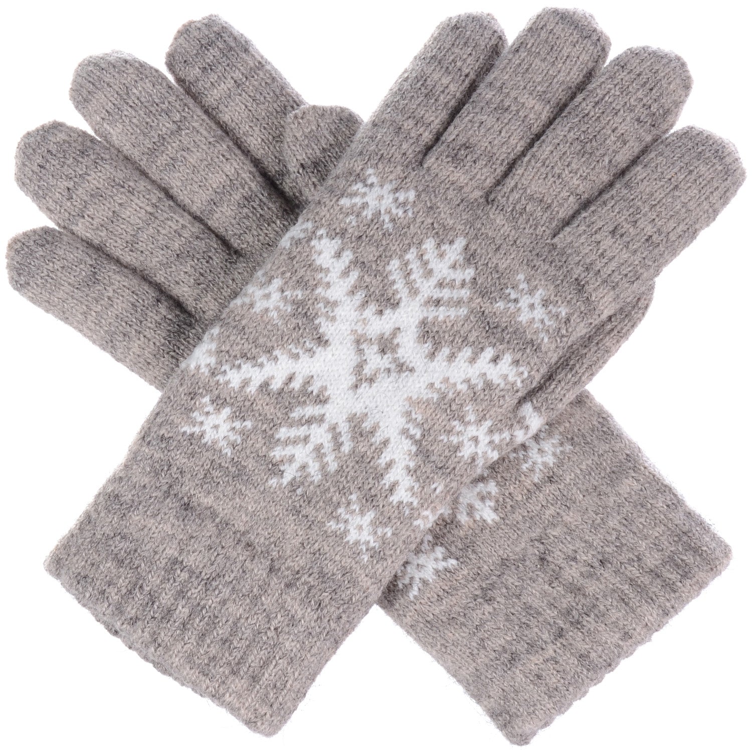 JG519 - One Dozen Ladies SnowFlake Double Layer Lining Knit Gloves