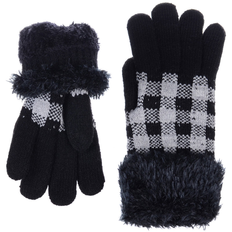 JG523 - One Dozen Ladies Double Layer Lining Knit Gloves