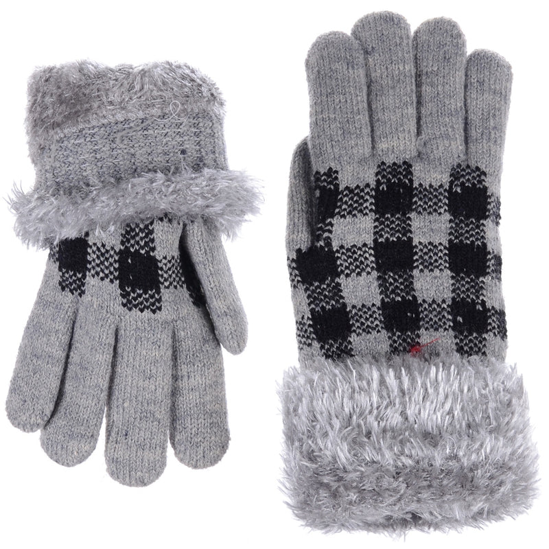 JG523 - One Dozen Ladies Double Layer Lining Knit Gloves