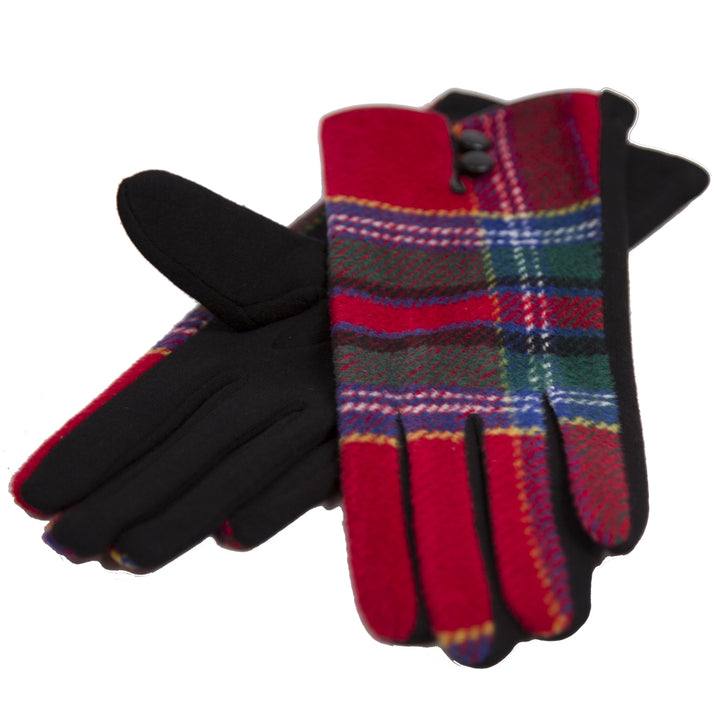 JG599 - One Dozen Ladies Plaid Printed Screen-touch Gloves