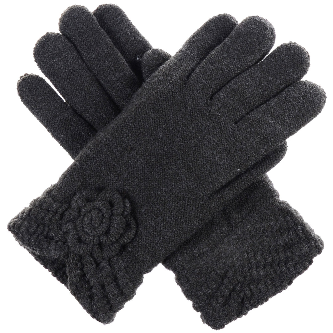 JG601 - One Dozen Ladies Double Layer Fur Lining Flower Gloves