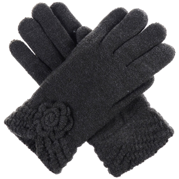 JG601 - One Dozen Ladies Double Layer Fur Lining Flower Gloves