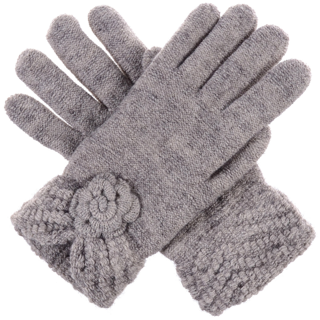 JG601 - One Dozen Ladies Double Layer Fur Lining Flower Gloves