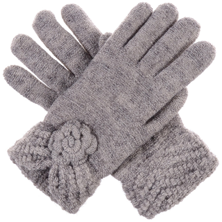 JG601 - One Dozen Ladies Double Layer Fur Lining Flower Gloves