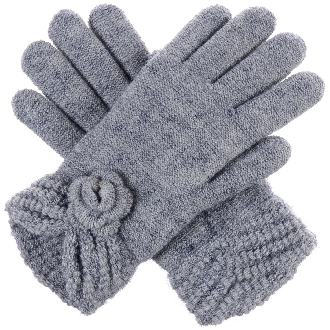 JG601P - One Dozen Ladies Double Layer Fur Lining Flower Gloves