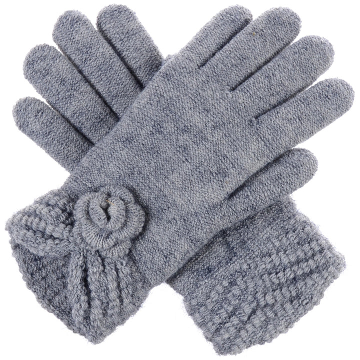 JG601P - One Dozen Ladies Double Layer Fur Lining Flower Gloves