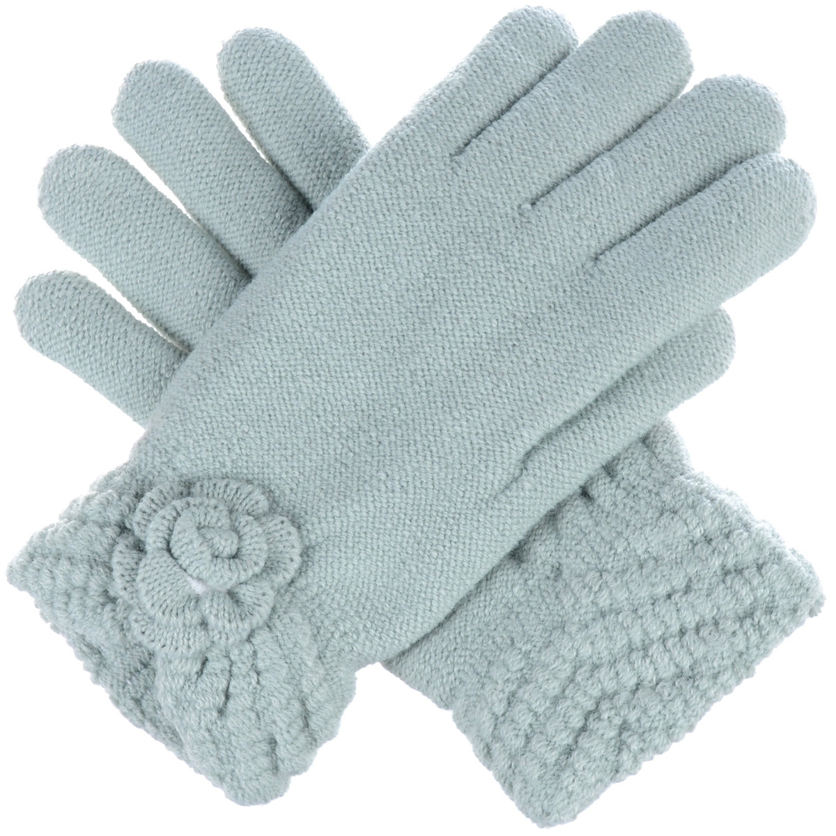 JG601P - One Dozen Ladies Double Layer Fur Lining Flower Gloves