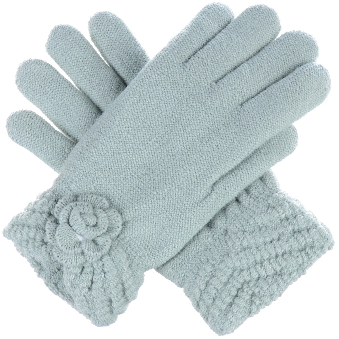 JG601P - One Dozen Ladies Double Layer Fur Lining Flower Gloves