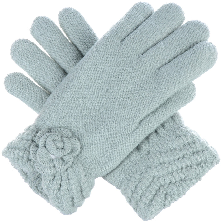 JG601P - One Dozen Ladies Double Layer Fur Lining Flower Gloves