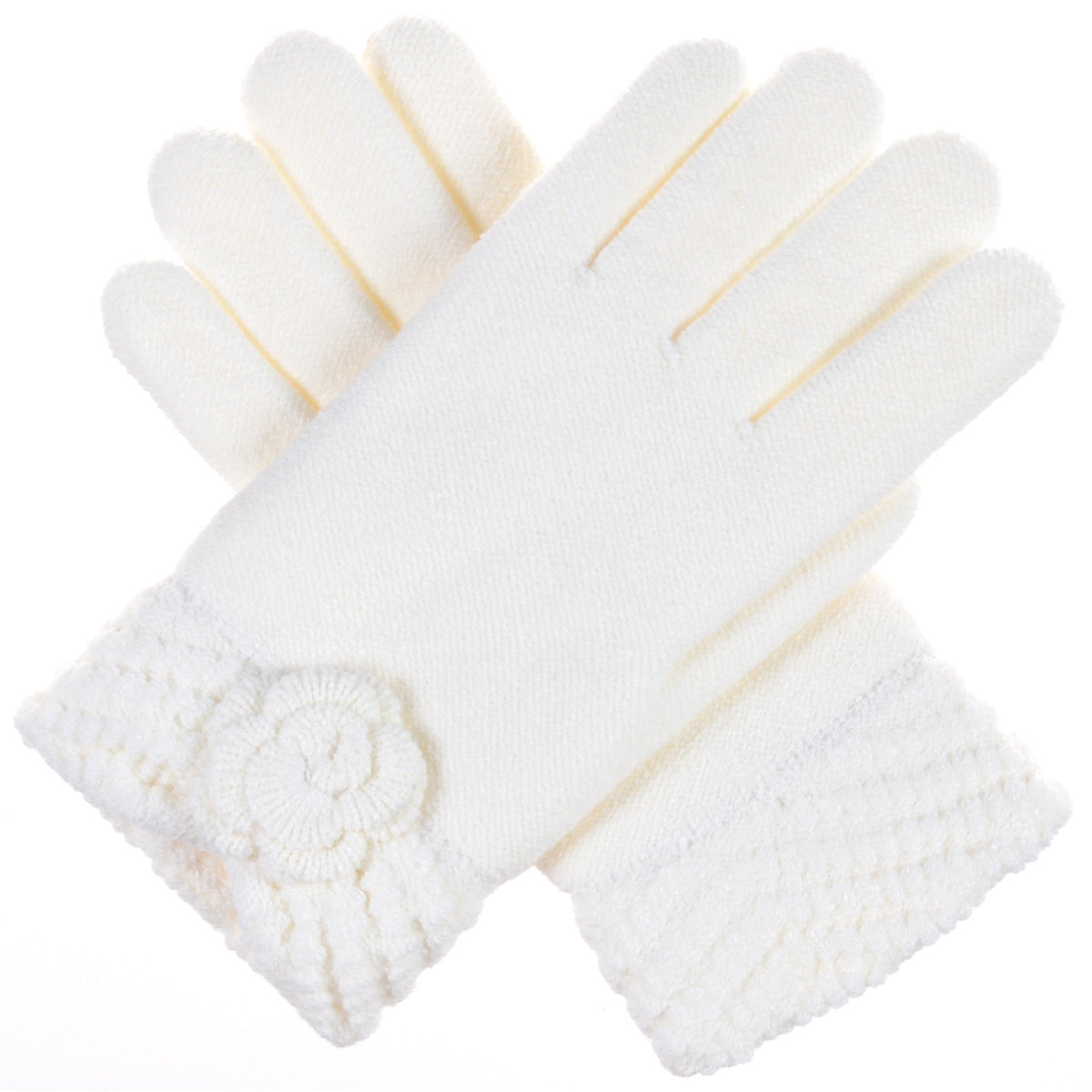 JG601P - One Dozen Ladies Double Layer Fur Lining Flower Gloves
