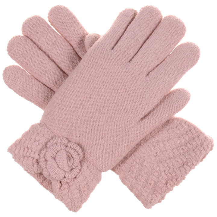 JG601P - One Dozen Ladies Double Layer Fur Lining Flower Gloves