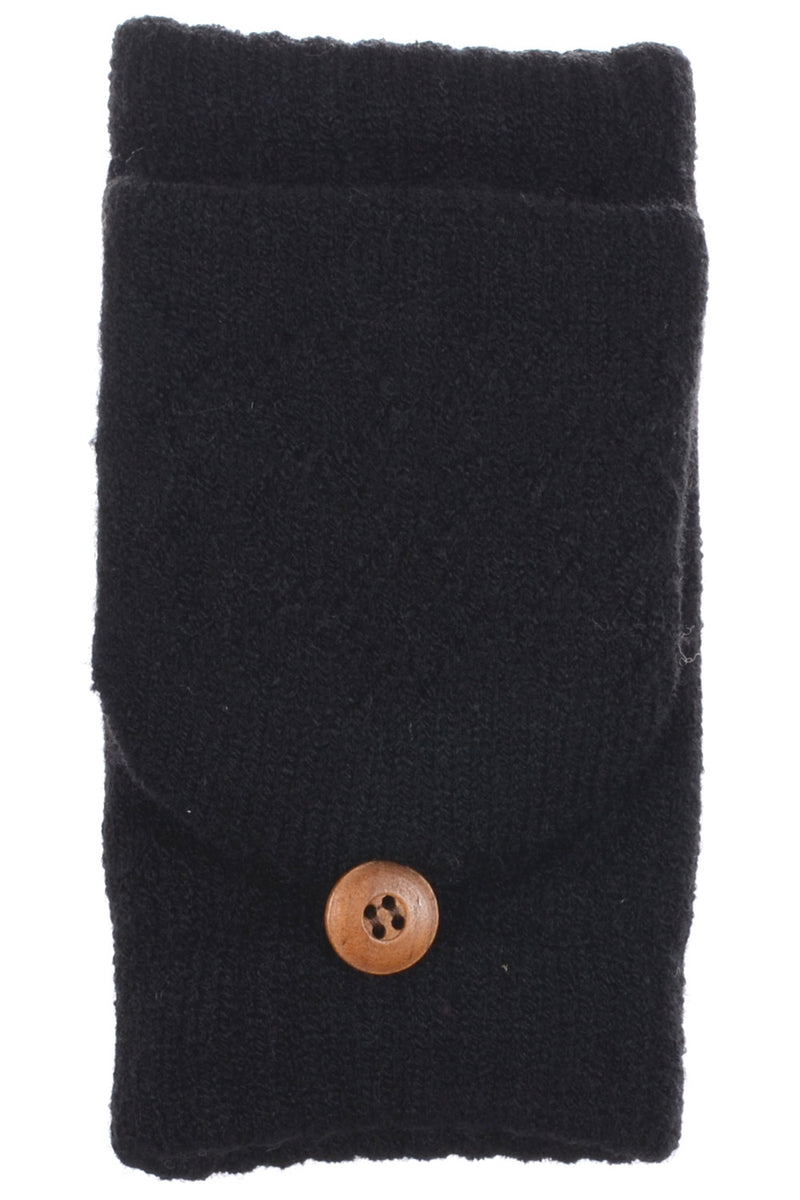 JG602_BLACK - One Dozen Ladies Convertible Fingerless Gloves