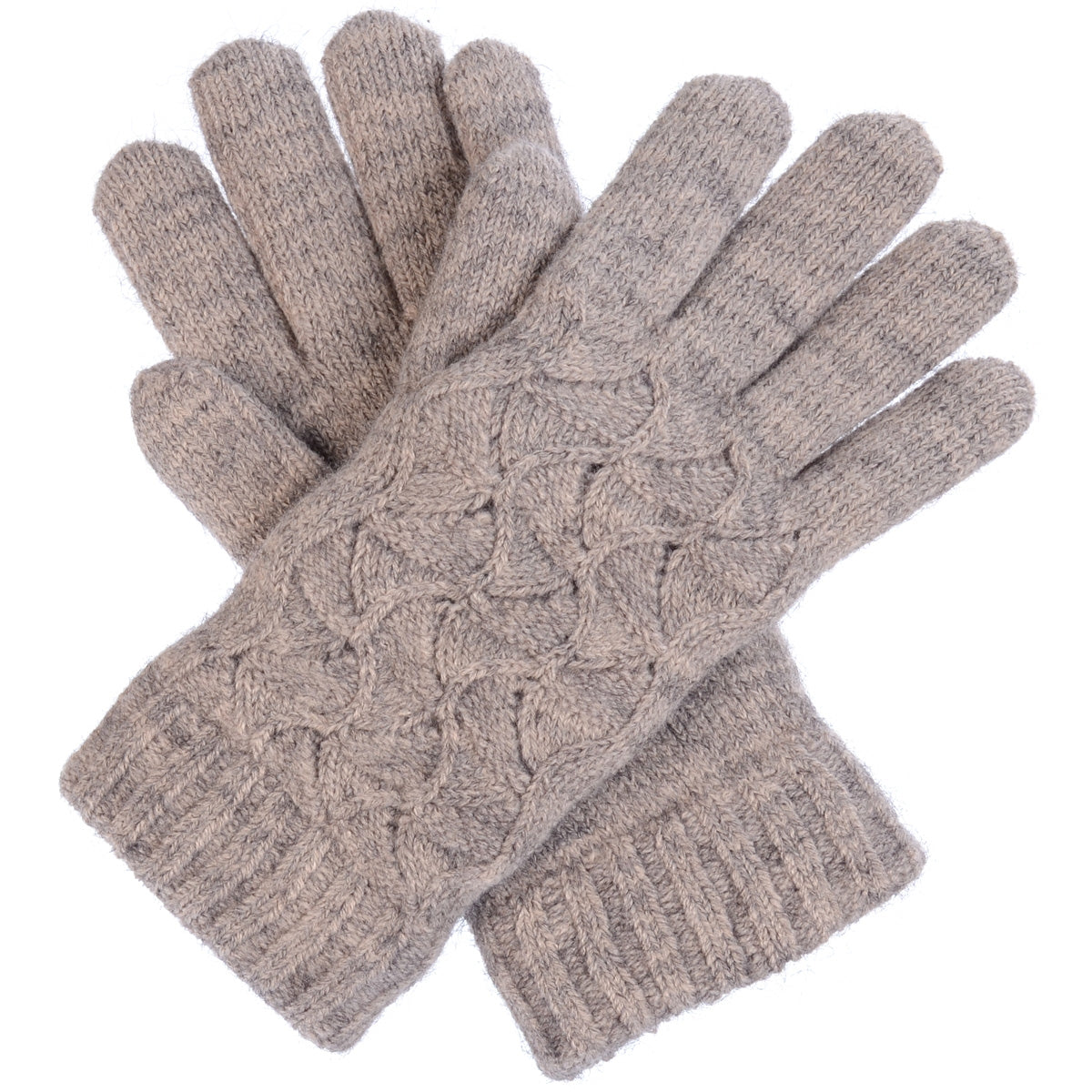 JG614 - One Dozen Ladies Solid Double Layer Fur Lining Knit Gloves