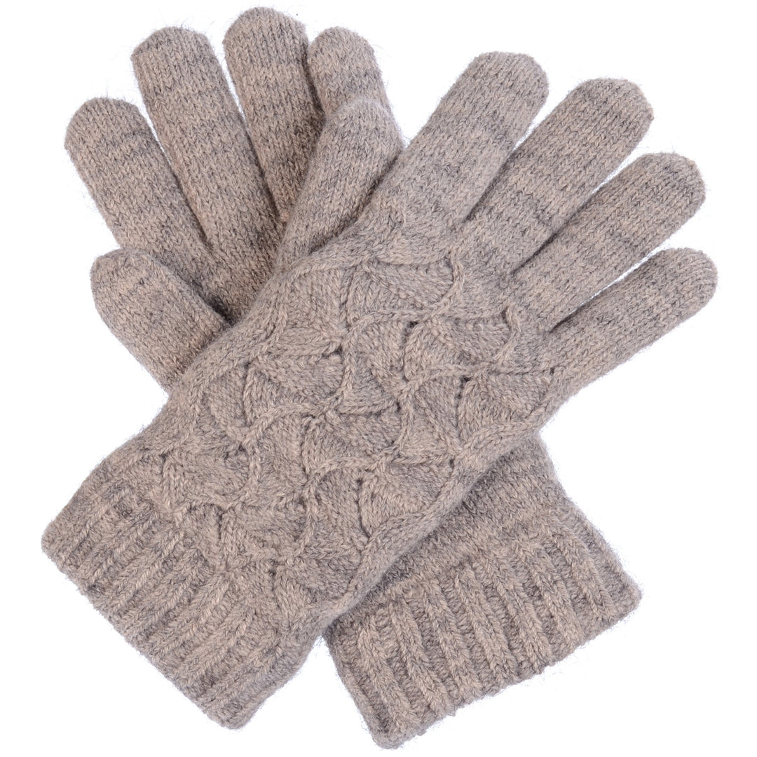 JG614 - One Dozen Ladies Solid Double Layer Fur Lining Knit Gloves