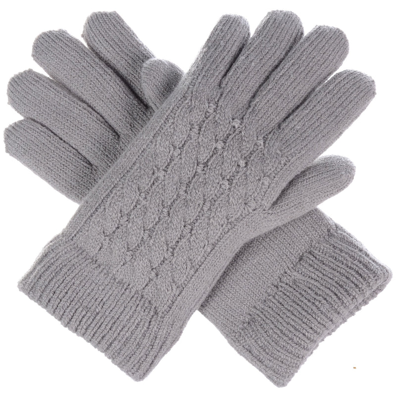 JG622P - One Dozen Ladies Knit Double Layer Fur Lining Knit Gloves