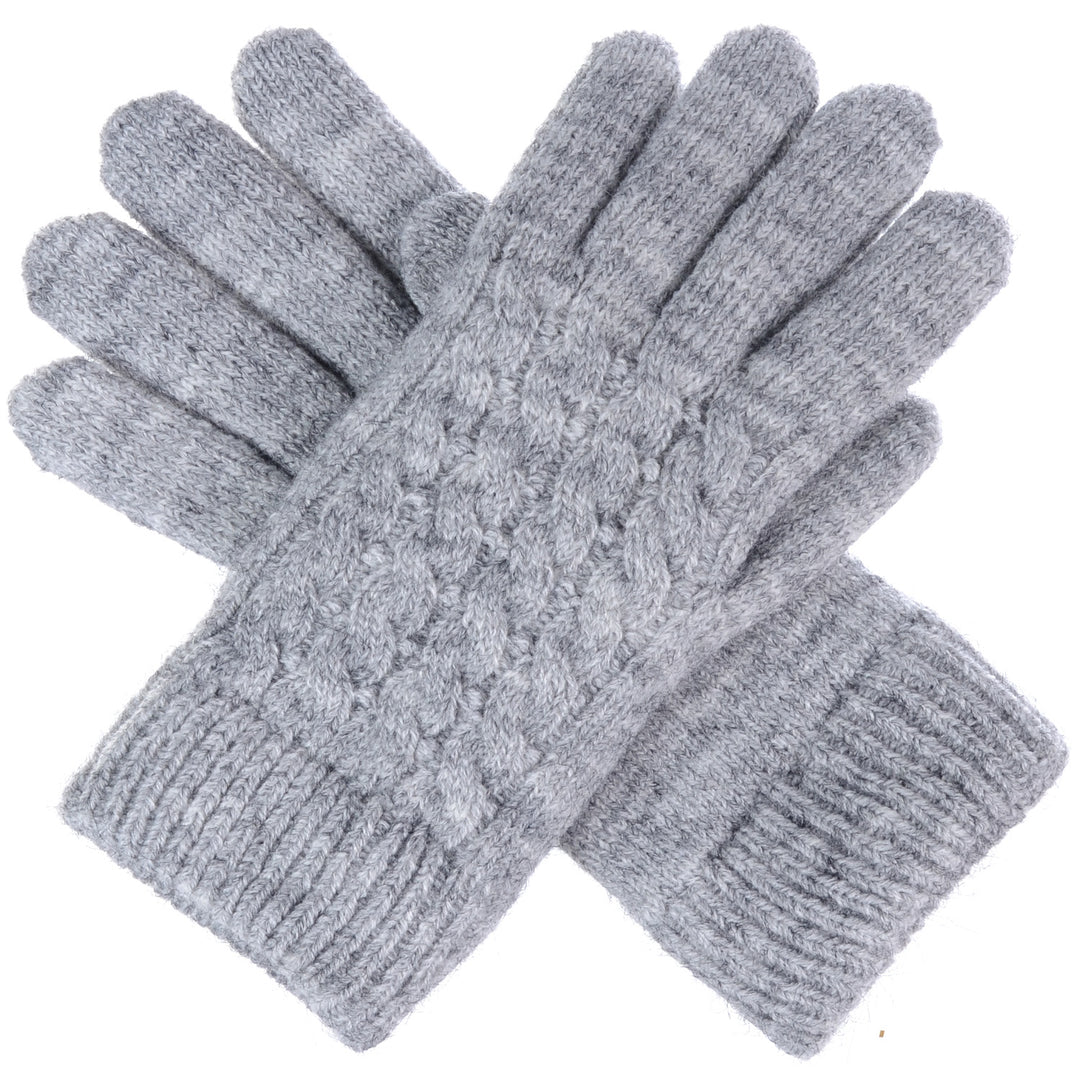 JG622P - One Dozen Ladies Knit Double Layer Fur Lining Knit Gloves