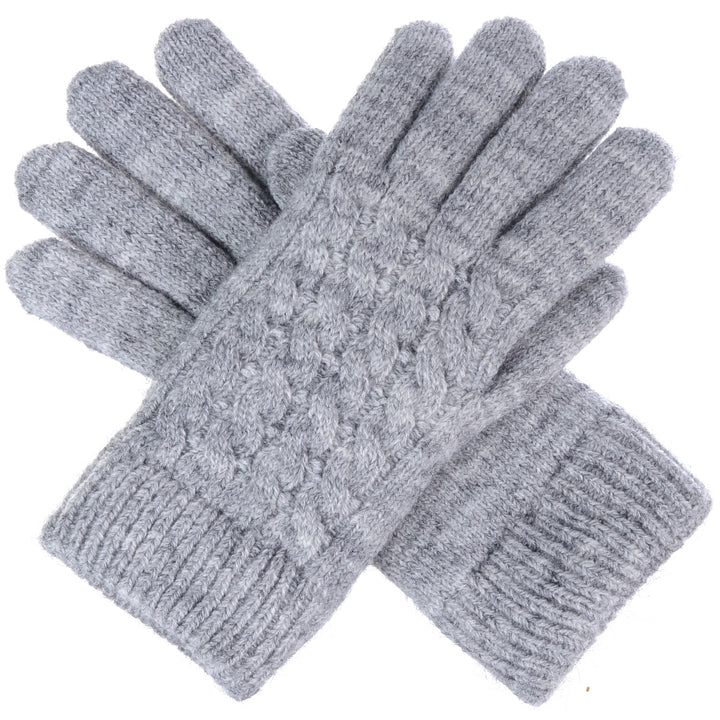 JG622P - One Dozen Ladies Knit Double Layer Fur Lining Knit Gloves