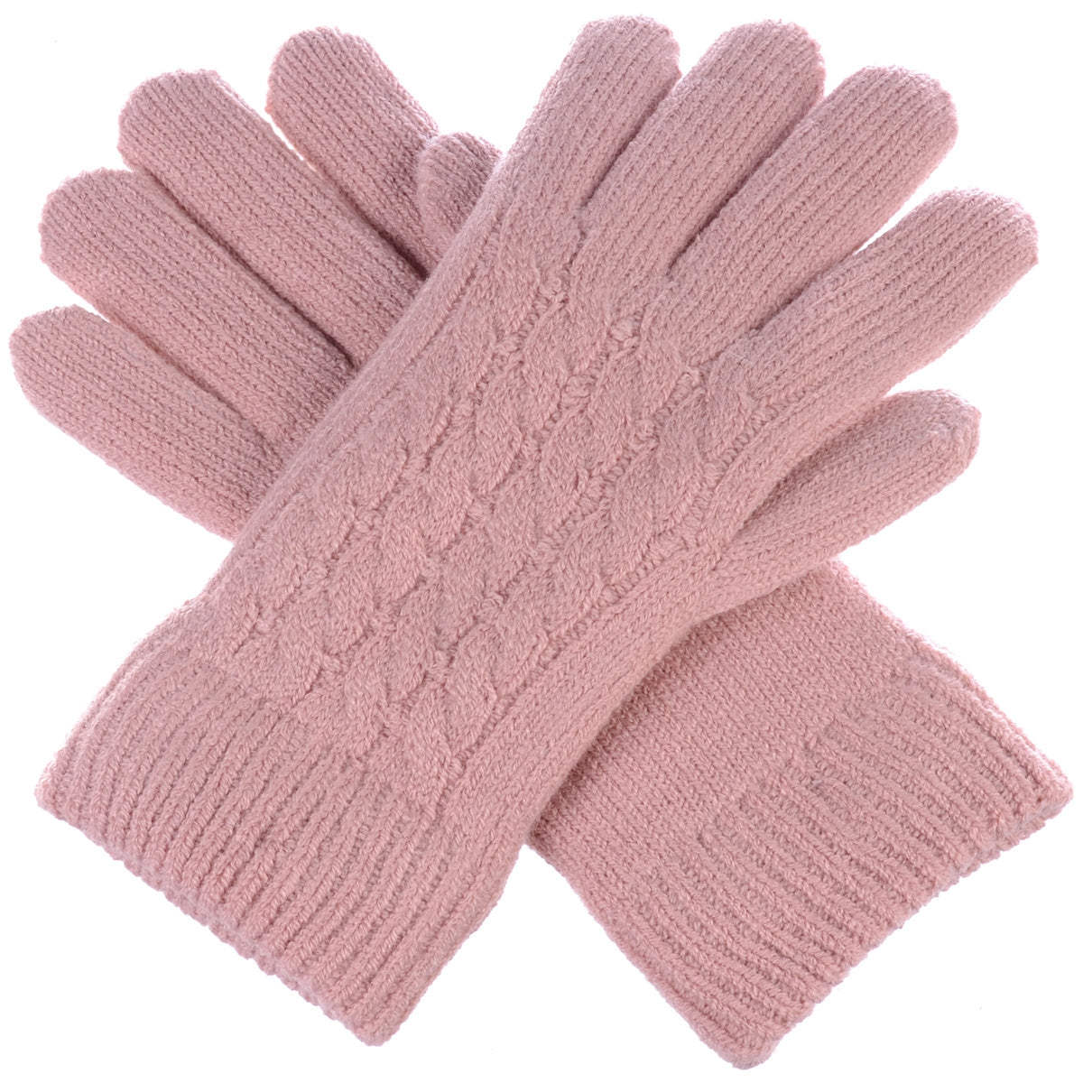 JG622P - One Dozen Ladies Knit Double Layer Fur Lining Knit Gloves