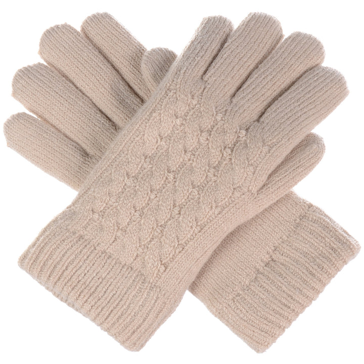 JG622P - One Dozen Ladies Knit Double Layer Fur Lining Knit Gloves