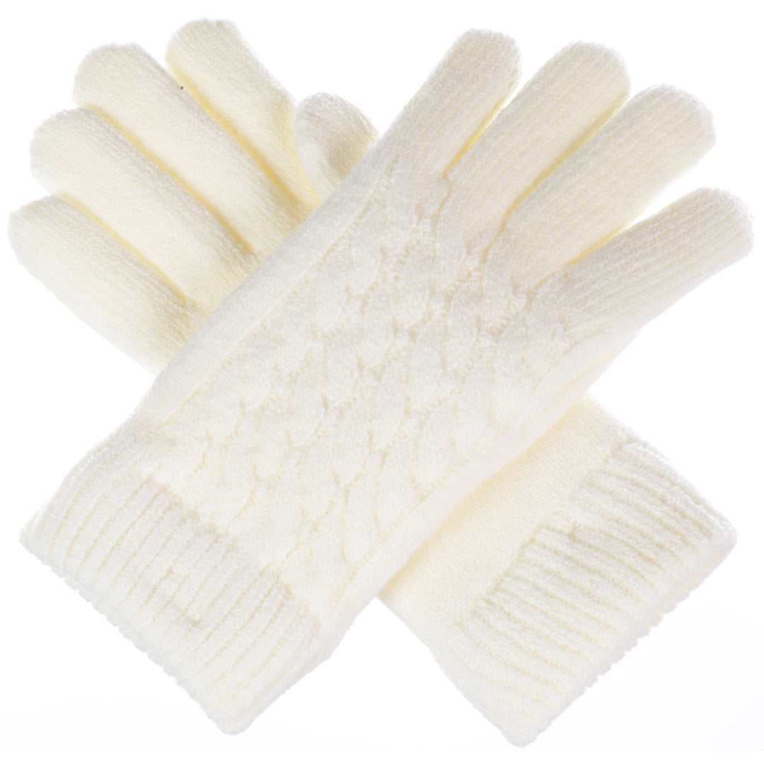 JG622P - One Dozen Ladies Knit Double Layer Fur Lining Knit Gloves