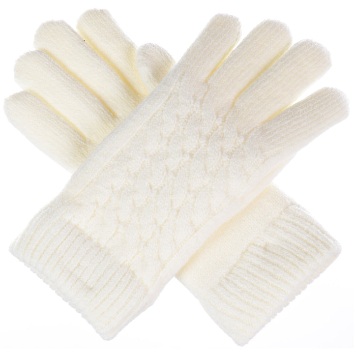 JG622P - One Dozen Ladies Knit Double Layer Fur Lining Knit Gloves