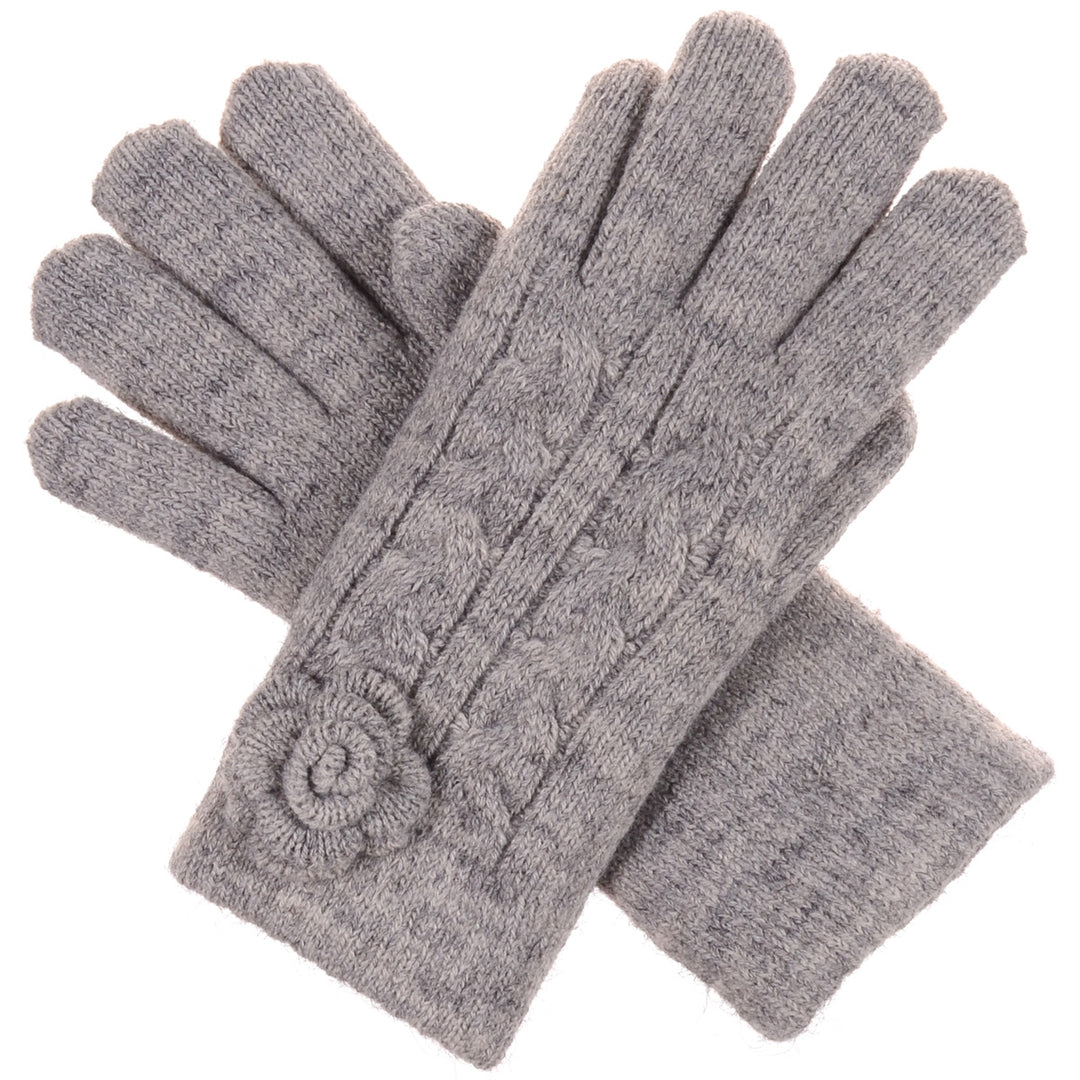 JG706 - One Dozen Ladies Soft inside Fur Lining Flower Accent Gloves