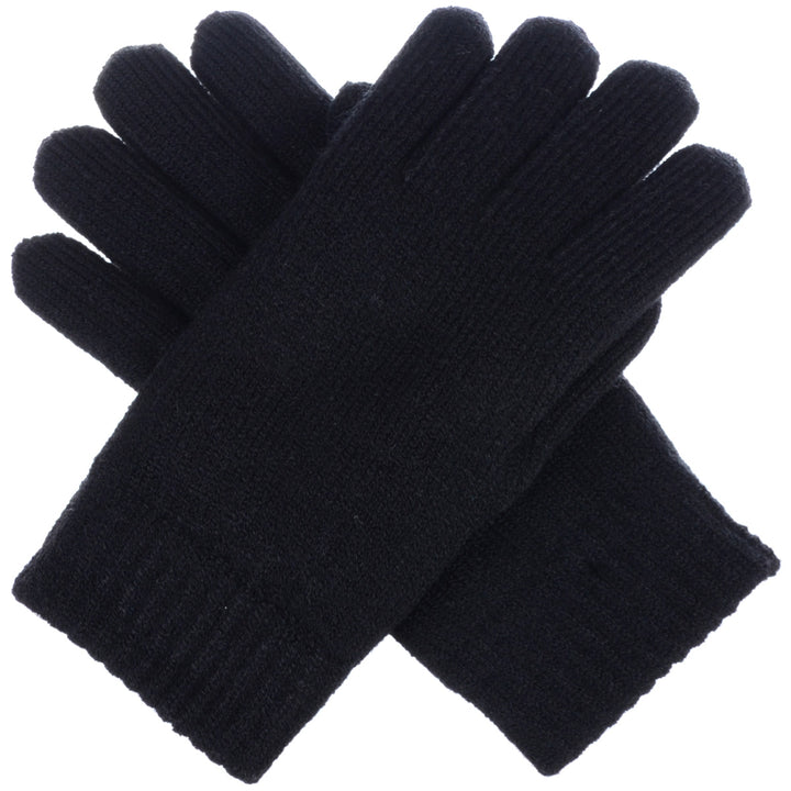 JG709 - One Dozen Ladies Toasty Warm Plush fleece Lined Knit Glove in Solid color