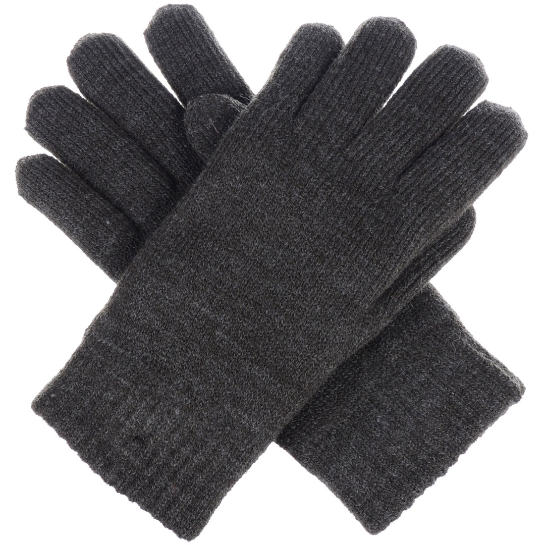 JG709 - One Dozen Ladies Toasty Warm Plush fleece Lined Knit Glove in Solid color